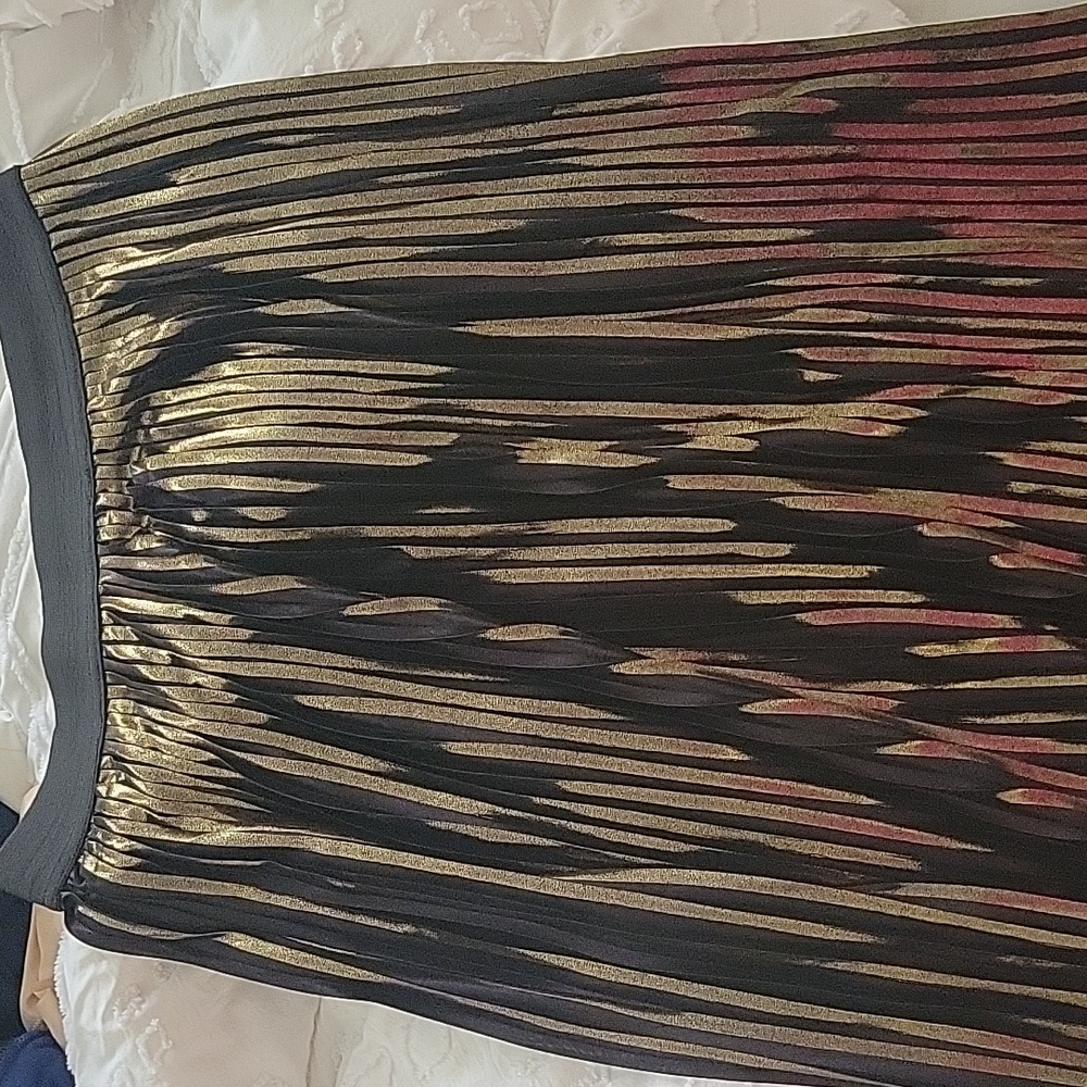 Topshop gold pleated skirt